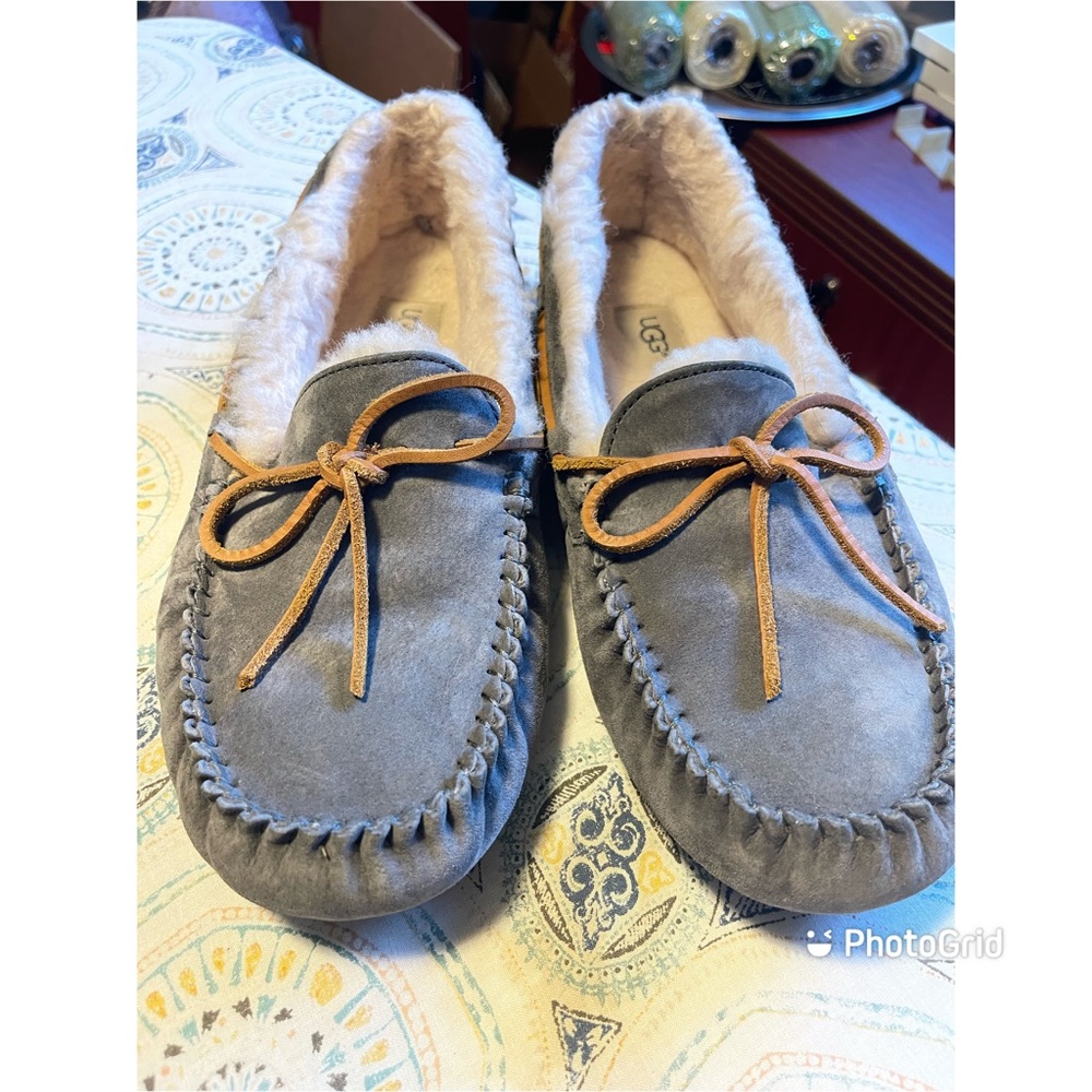 UGG Gray Plush Lined Moccasin